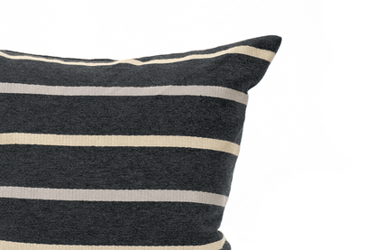 Housse de coussin rayée Espresso