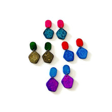 Cute Clay Stud Earrings Painted in Two Colors