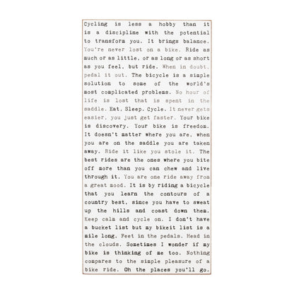 Typewriter Sign - Cycling