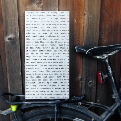 Typewriter Sign - Cycling