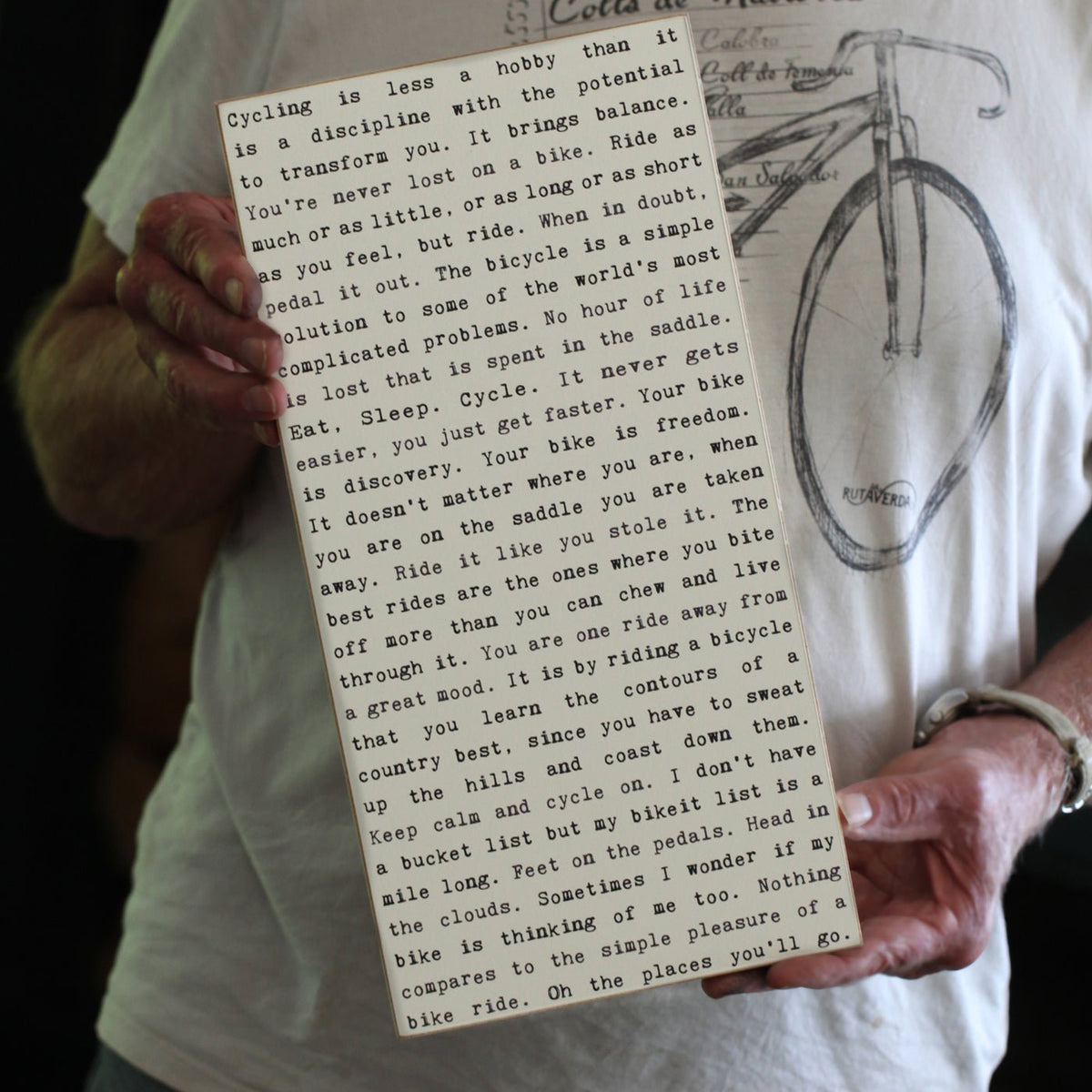Typewriter Sign - Cycling