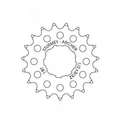 Sturmey Archer 20 Tooth , 9-Spline 3/32'' X 1/2'' Flat Rear Hub Sprockets