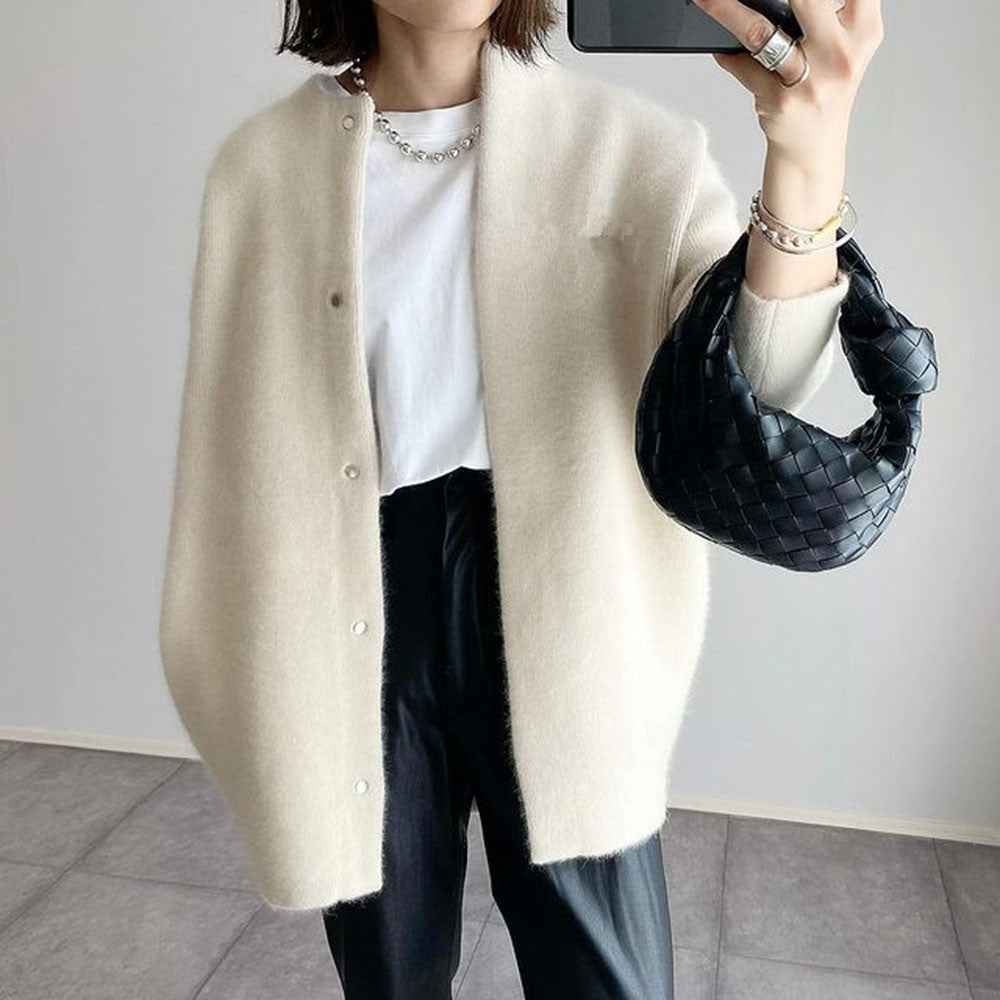 Cardigans droits pour femme, couleur unie, tricotés, à la mode, pour l'automne et le printemps