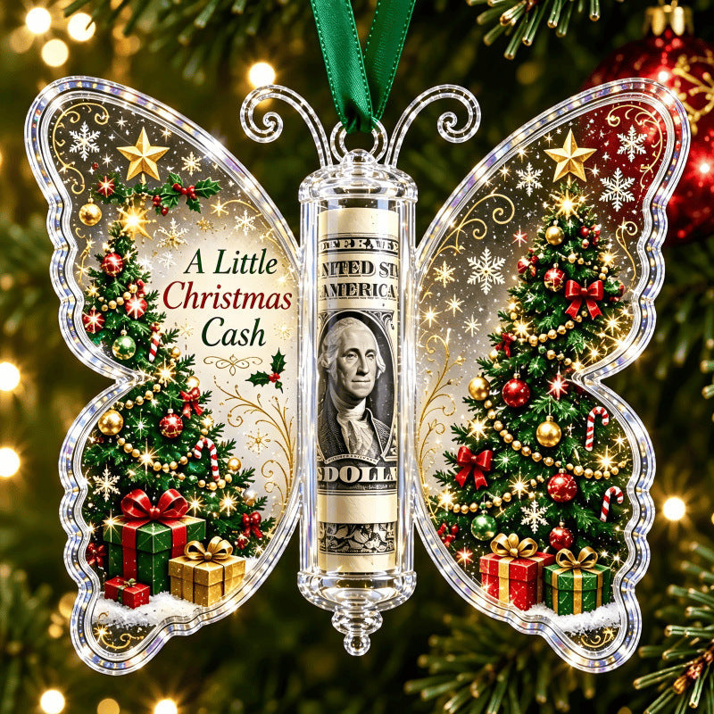 Christmas Butterfly Cash Gift Ornament