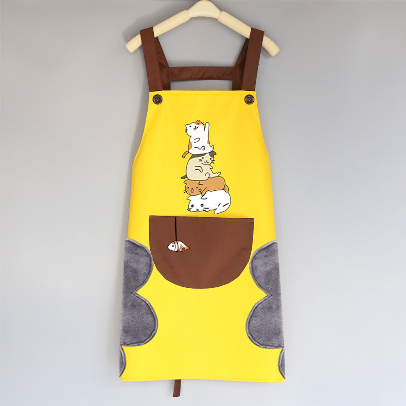 Tablier de cuisine coréen mignon pour femme adulte, résistant à l'eau et à l'huile.