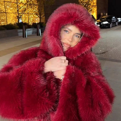 Manteau en fausse fourrure pour femme – Veste épaisse et chaude en fourrure pour l'automne et l'hiver