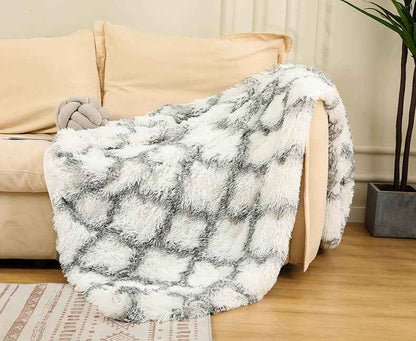 Couverture douce et duveteuse en fausse fourrure pour canapé ou lit