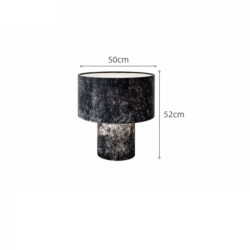 Lampe de table scandinave moderne en tissu – Luminaire décoratif pour chevet et salon avec structure en fer