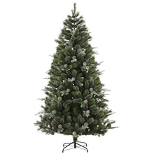 HOMCM 7FT Artificial Christmas Snow Pine Tree Holiday Home Xmas Decoration With Automatic Open, Pinecone, Green (Canada Delivery Only)