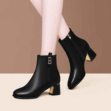Bottines à sequins pour femmes – Bottines tendance à bout pointu, talon épais et fermeture éclair latérale