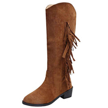 Bottes hautes à pompons pour femme – Bottes mode en daim à bout pointu