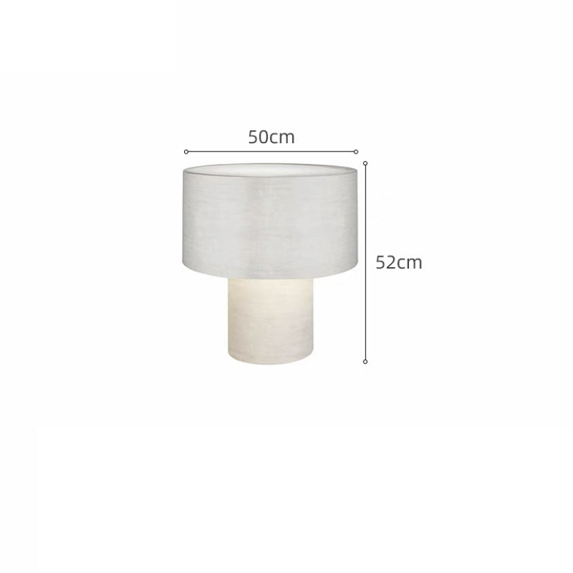 Lampe de table scandinave moderne en tissu – Luminaire décoratif pour chevet et salon avec structure en fer