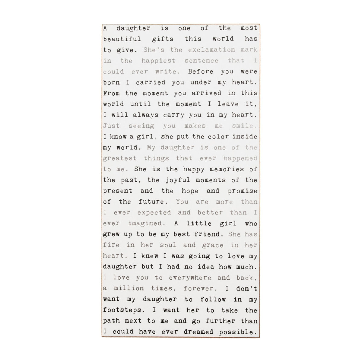 Typewriter Sign - Daughter