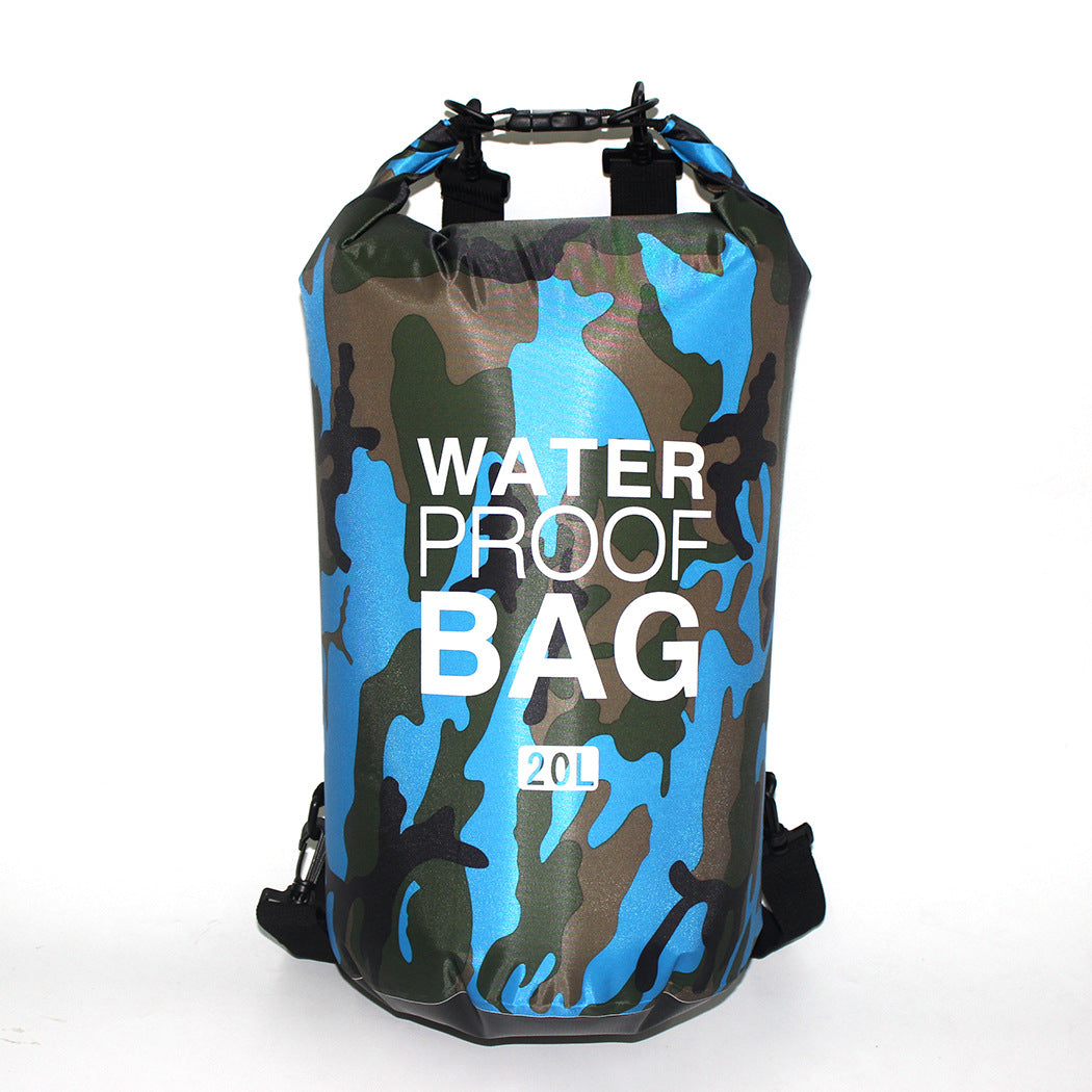 Sac étanche extérieur en polyester camouflage, sac à dos de plage portable à double bandoulière