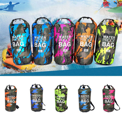 Sac étanche extérieur en polyester camouflage, sac à dos de plage portable à double bandoulière