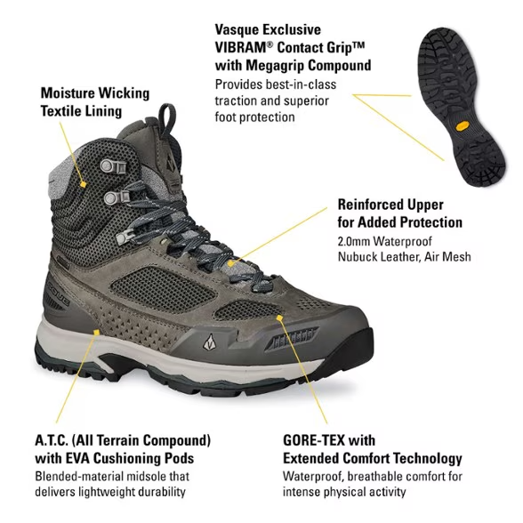 Chaussures de randonnée imperméables Vasque Breeze AT GTX en nubuck pour femme