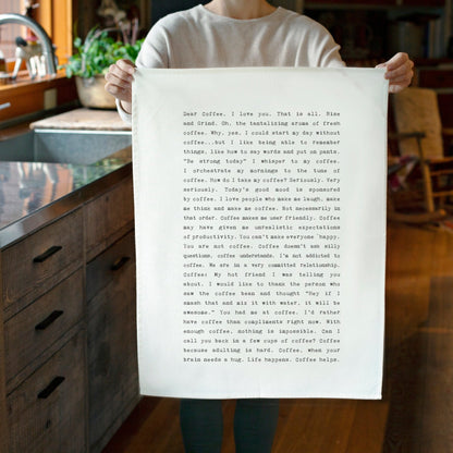 Tea Towel - Typewriter - Dear Coffee