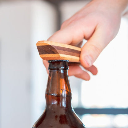"The Ultimate D-Cap" Multi-Purpose Wooden Bottle Opener