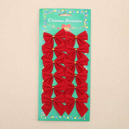 Christmas Tree Bow Ornaments, Festive Holiday Ribbon Decorations