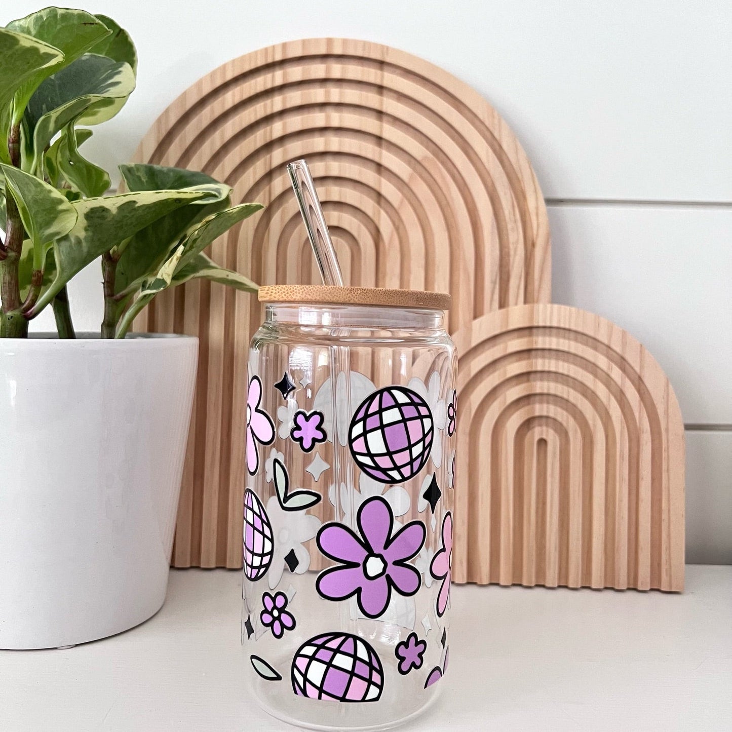 Verre Disque Ambiance Festive