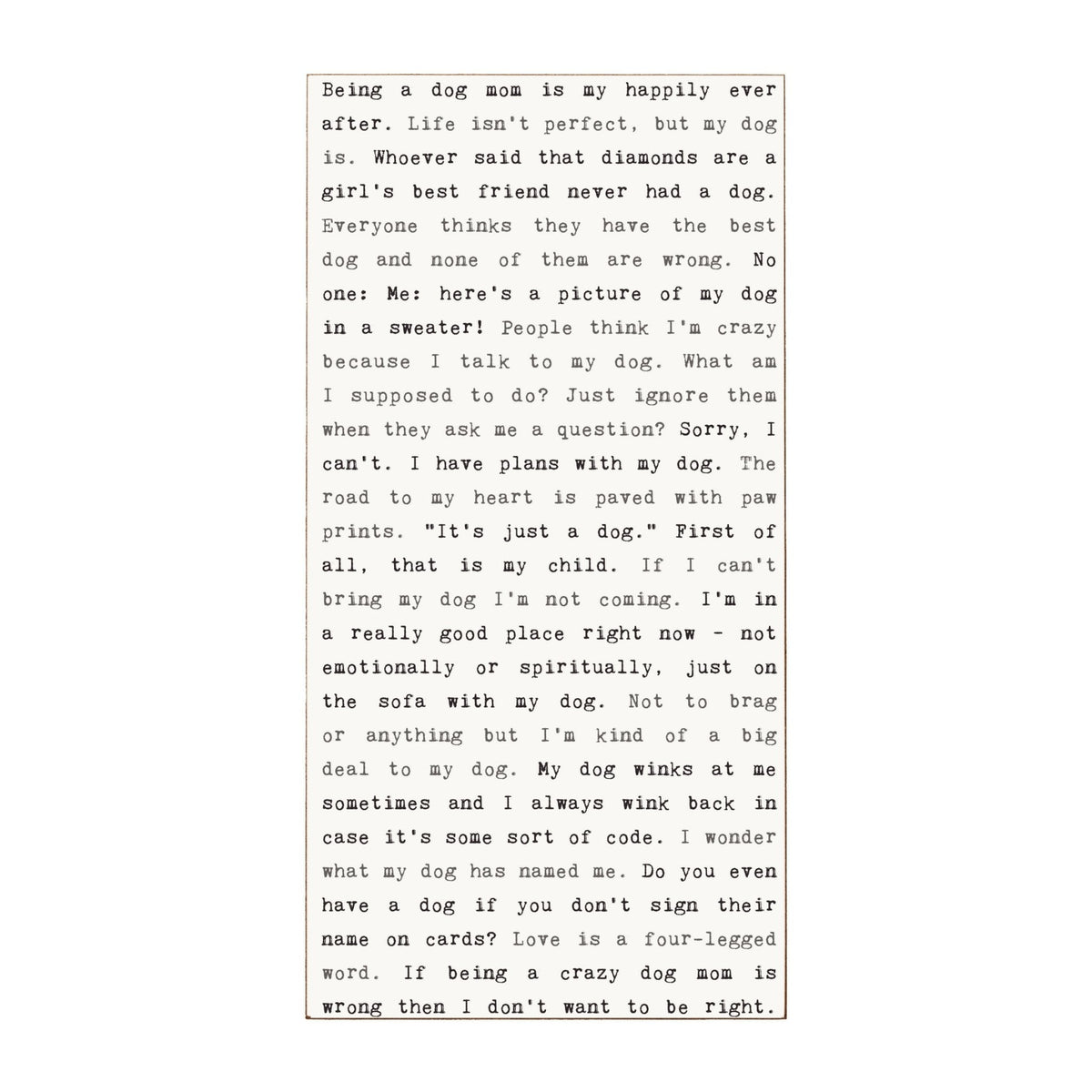 Typewriter Sign - Dog Mom