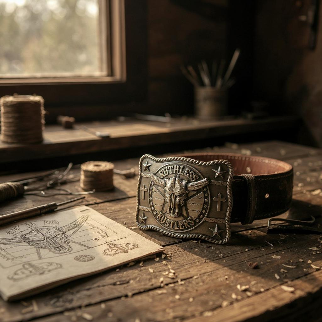 Boucle de ceinture Ruthless Rustlers Marshal | Cuivre antique