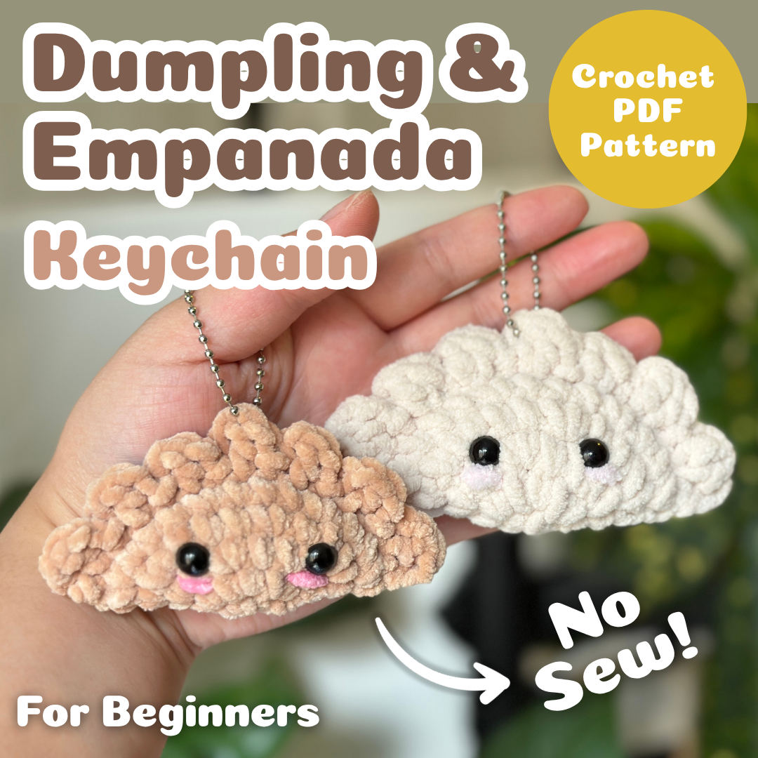 Crochet Dumpling/Empanada Keychain Pattern PDF Download Beginner Friendly NO SEW