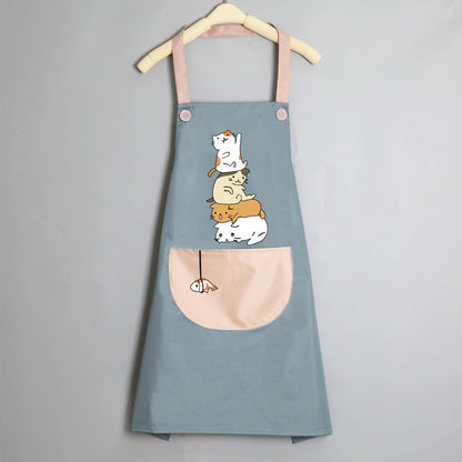 Tablier de cuisine coréen mignon pour femme adulte, résistant à l'eau et à l'huile.