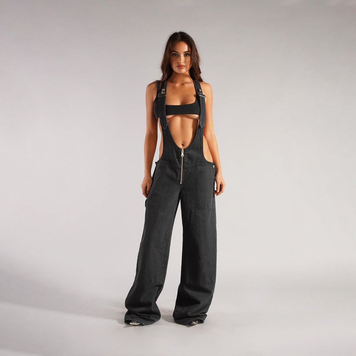 Combinaison en jean coupe ample pour femme – Salopette large style Y2K à bretelles