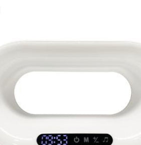 Lampe de bureau LED multifonction 3 en 1, veilleuse à commande par application, atmosphère RGB, chargeur sans fil intelligent et réveil.