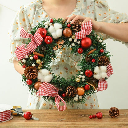 Christmas Garland Bow Christmas Door Hanging Window Decoration Christmas Decorations
