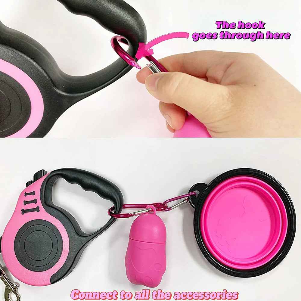 Laisse rétractable automatique pour chien et chat, 3m et 5m, en nylon durable, idéale pour la promenade et la course des chiots, accessoires pour animaux