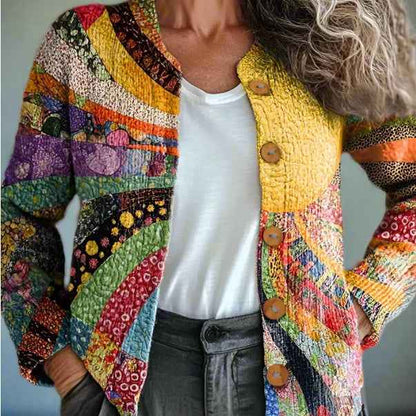 Gilet en maille à effet 3D pour femme