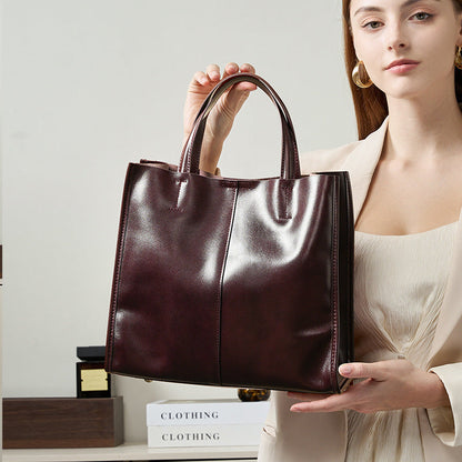 Sac à main élégant et polyvalent en cuir véritable haut de gamme pour femme