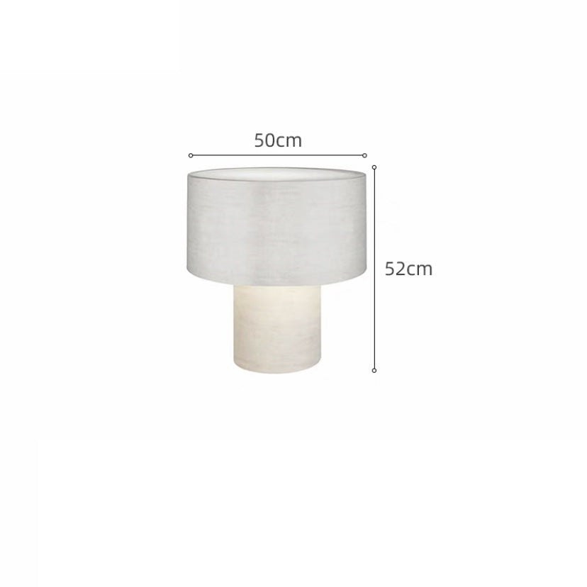 Lampe de table scandinave moderne en tissu – Luminaire décoratif pour chevet et salon avec structure en fer