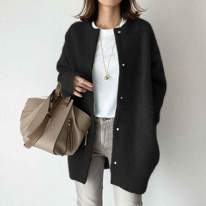 Cardigans droits pour femme, couleur unie, tricotés, à la mode, pour l'automne et le printemps