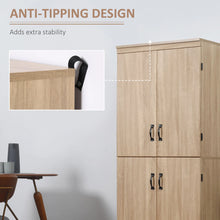 70-Inch Natural Storage Cabinet – 4-Door Freestanding Pantry with Adjustable Shelves (United States & Canada Delivery Only)