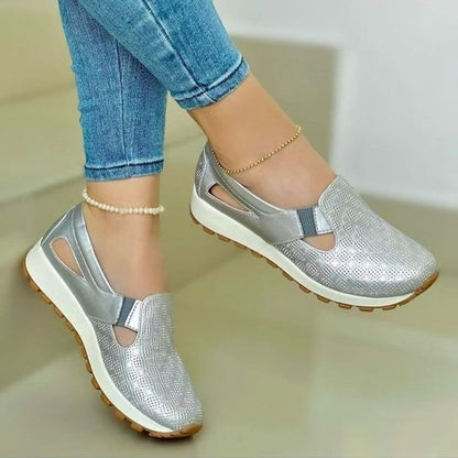 Plus-size Womens Shoes Korean-style Chunky-soled Versatile Slip-on Casual Flats