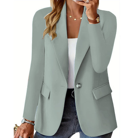Ins Lapel Button Jacket Fashion Commuter Casual Suit Jacket Women's Long-sleeved Tops Outwear Clothing