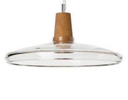 Modern Glass Pendant Light With Wood Accent