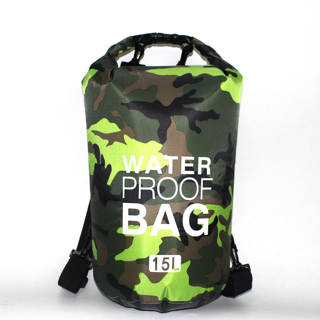 Sac étanche extérieur en polyester camouflage, sac à dos de plage portable à double bandoulière