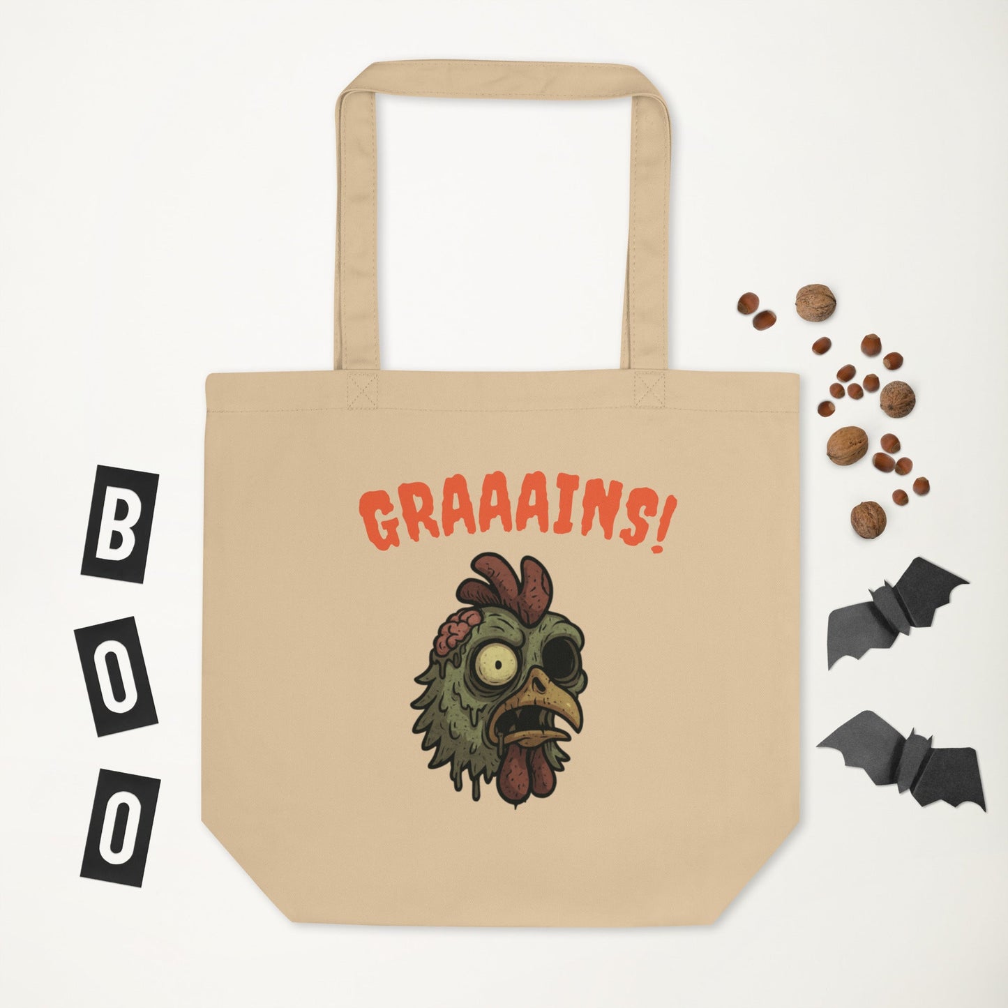 Sac fourre-tout écologique de poulet zombie d'Halloween