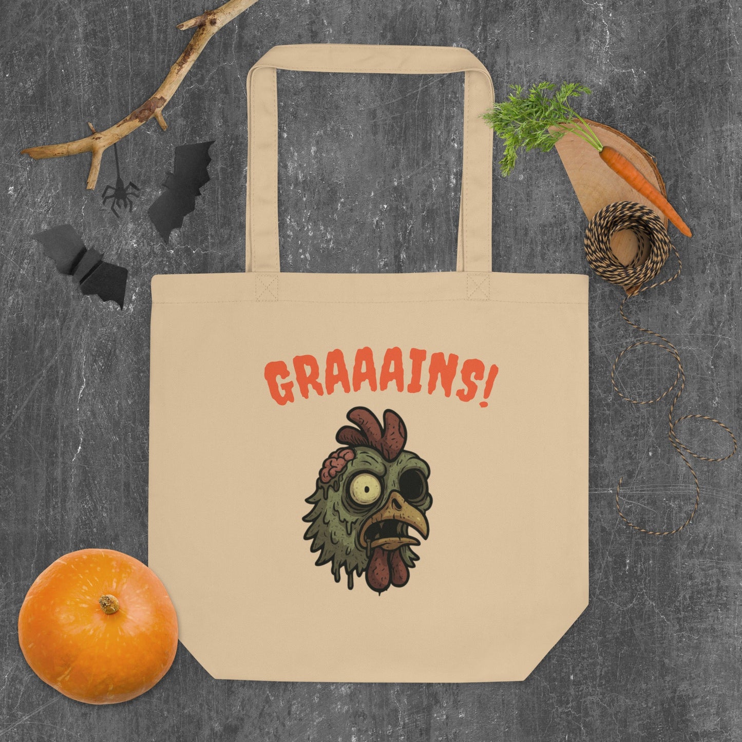 Sac fourre-tout écologique de poulet zombie d'Halloween