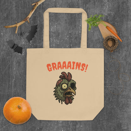 Sac fourre-tout écologique de poulet zombie d'Halloween