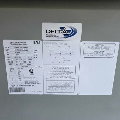 Electrical Transformer 208V -> 480Y/277V (NEW)