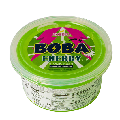 « OFFRE EXCEPTIONNELLE » Perles de boba éclateuses Atomic Rush ÉNERGIE | Boba perles de fruits caféinées | Distribution Bossen Canada pour la restauration | Livraison gratuite au Canada pour les commandes de plus de 199 $ CA