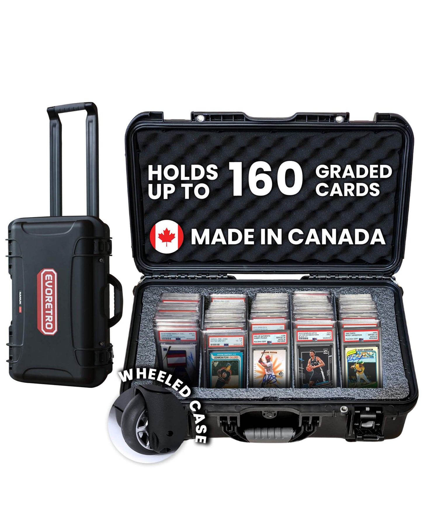 EVORETRO Étui à cartes à roulettes étanche - Contient 160 cartes certifiées
