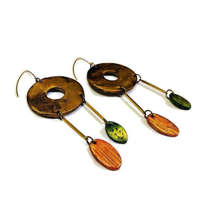 Grandes boucles d'oreilles pendantes extra longues, faites à la main – Boucles d'oreilles pendantes surdimensionnées