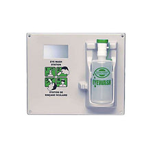 Plaque murale pour station de lavage oculaire avec 1 flacon vide pour lavage oculaire