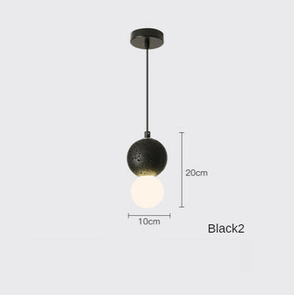 Terrazzo Glass Pendant Light - Modern Nordic Cement Chandelier for Restaurant Bar